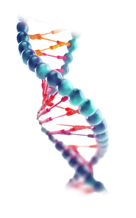 Colorful 3D DNA double helix illustration representing biotechnology research